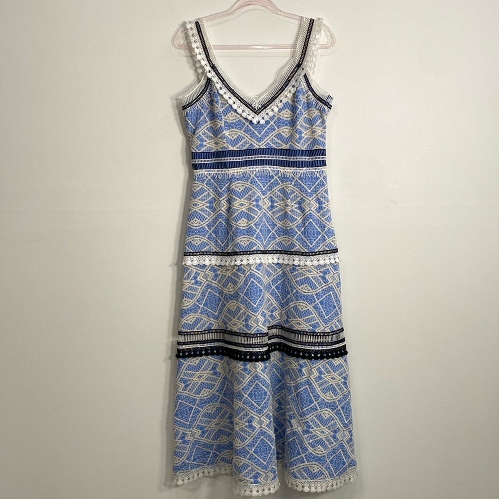 Gianni Bini Blue and White Wedding Dress